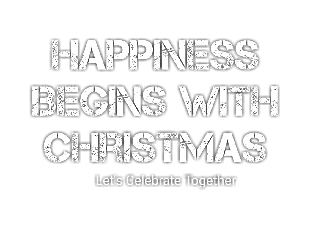 Happiness Begins With Christmas Text PNG
