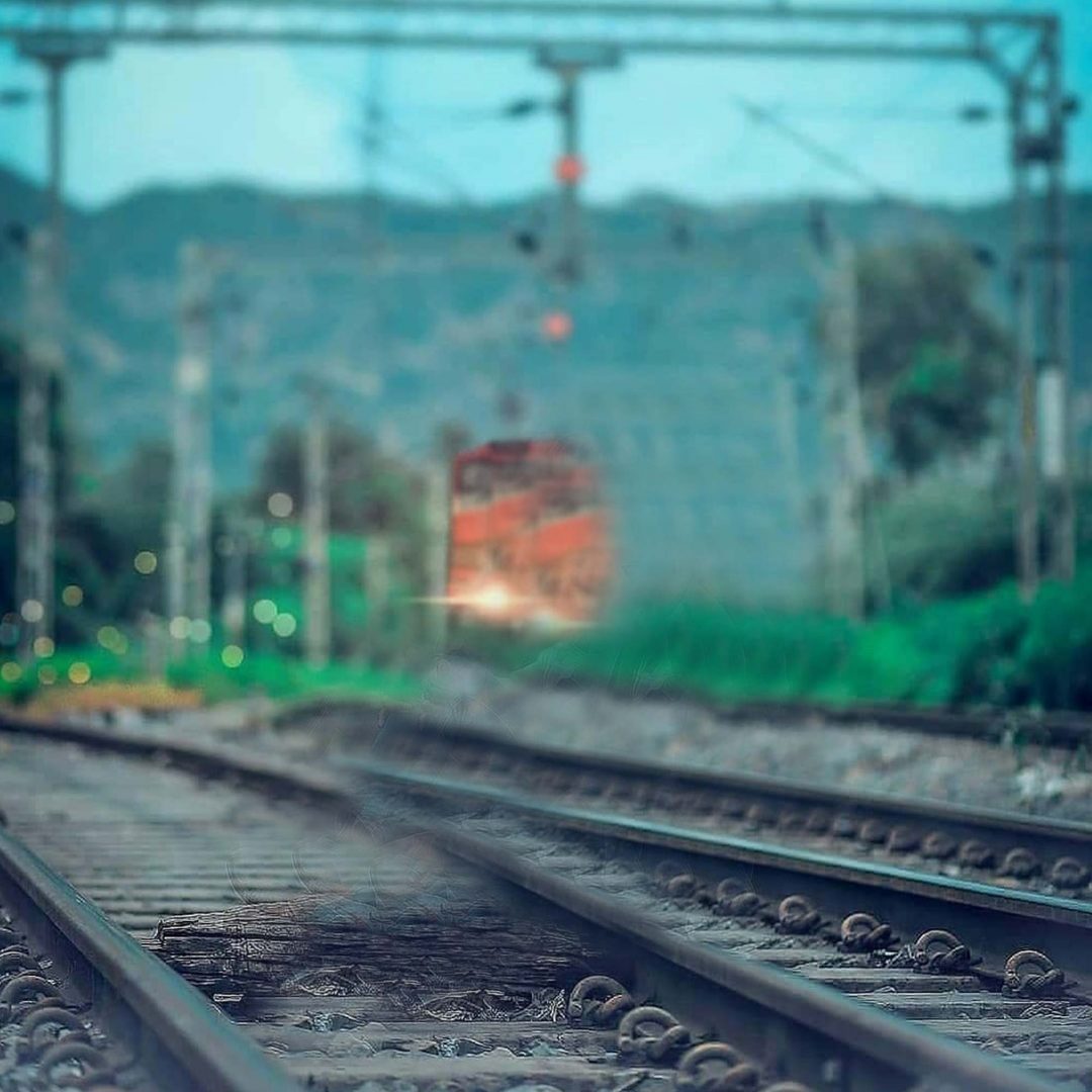 Blur Railway Track PicsArt Background Free Stock Image