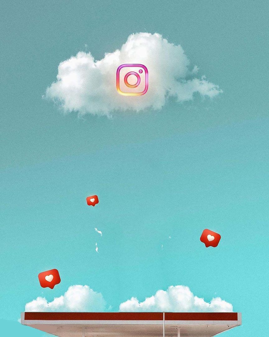 Insta Heart Flying CB Background Free Stock Image