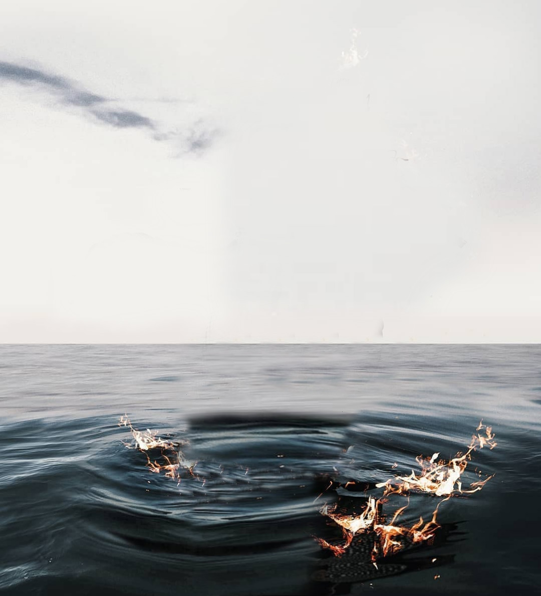 Fire In Water PicsArt Background Free Stock Image