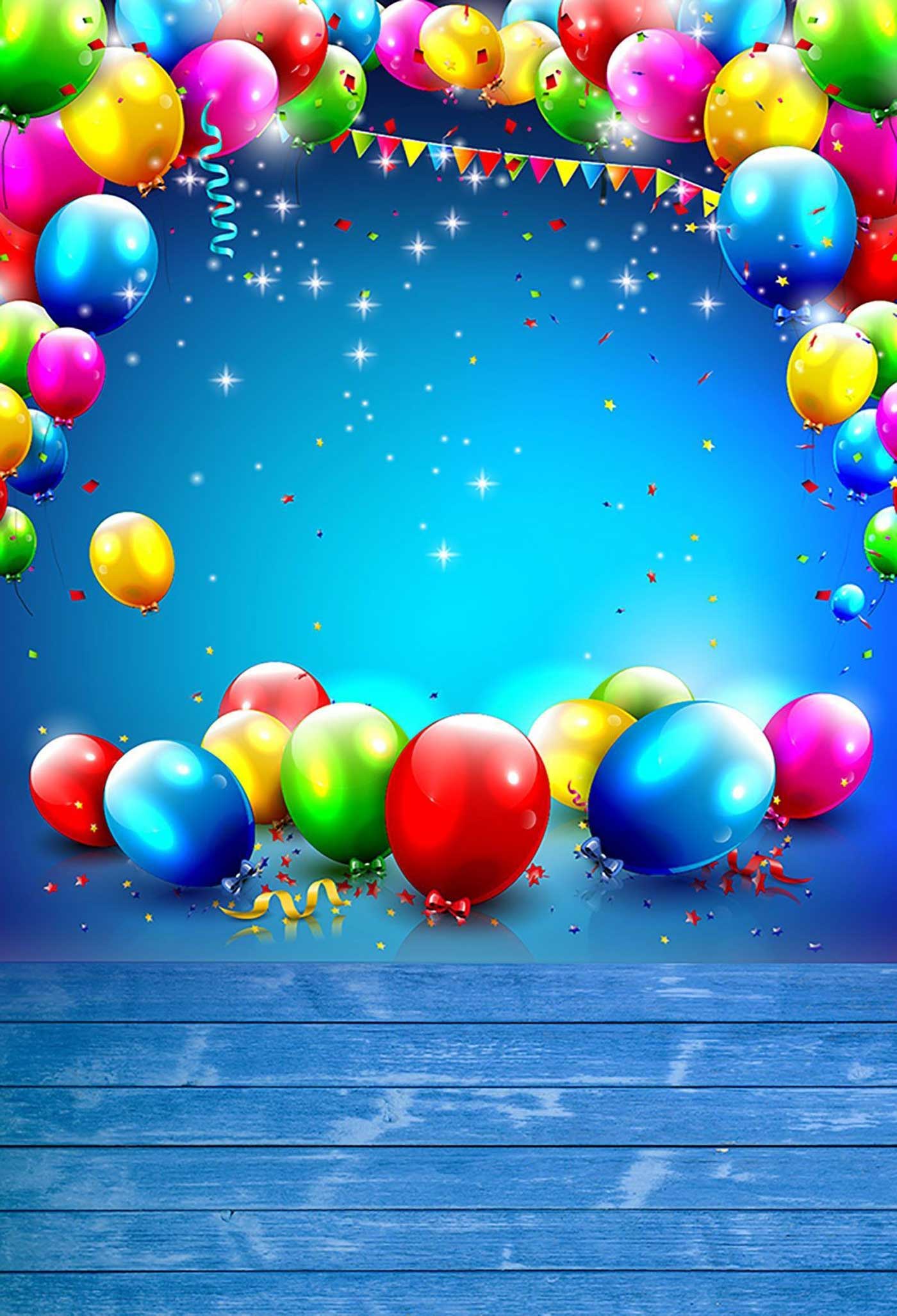 Balloon On The Surface Happy Birthday Background For Photo Editing